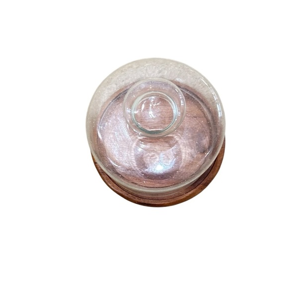 Vtg 1982 gailstyn Sutton Towle teakwood cheese Server Glass Dome original box - Picture 6 of 8